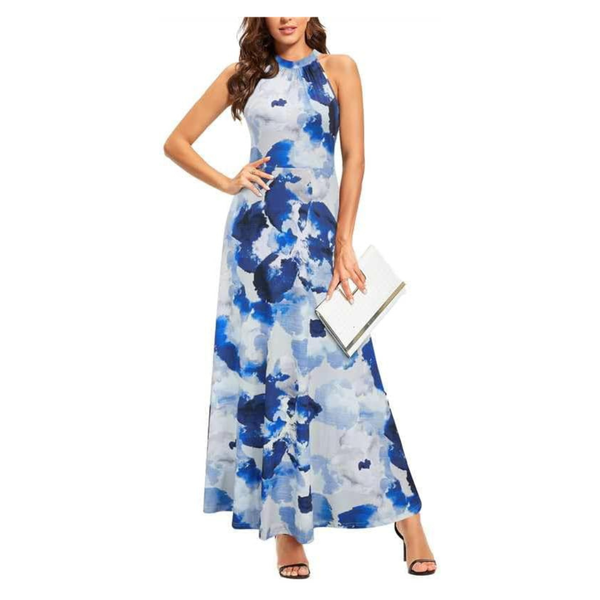 Styleword Women's Summer Floral Halter Maxi Dress