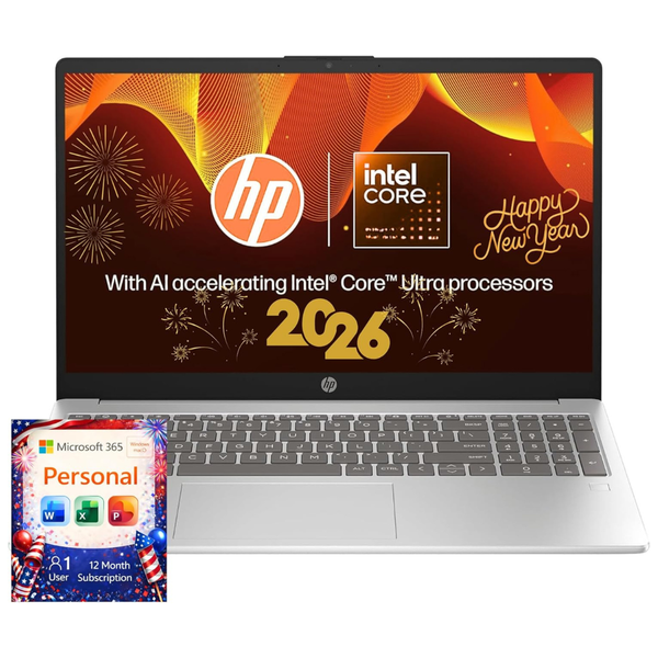 HP 15 15.6" HD Laptop With Microsoft 365 Office (Celeron N100 / 8GB RAM / 128GB SSD)