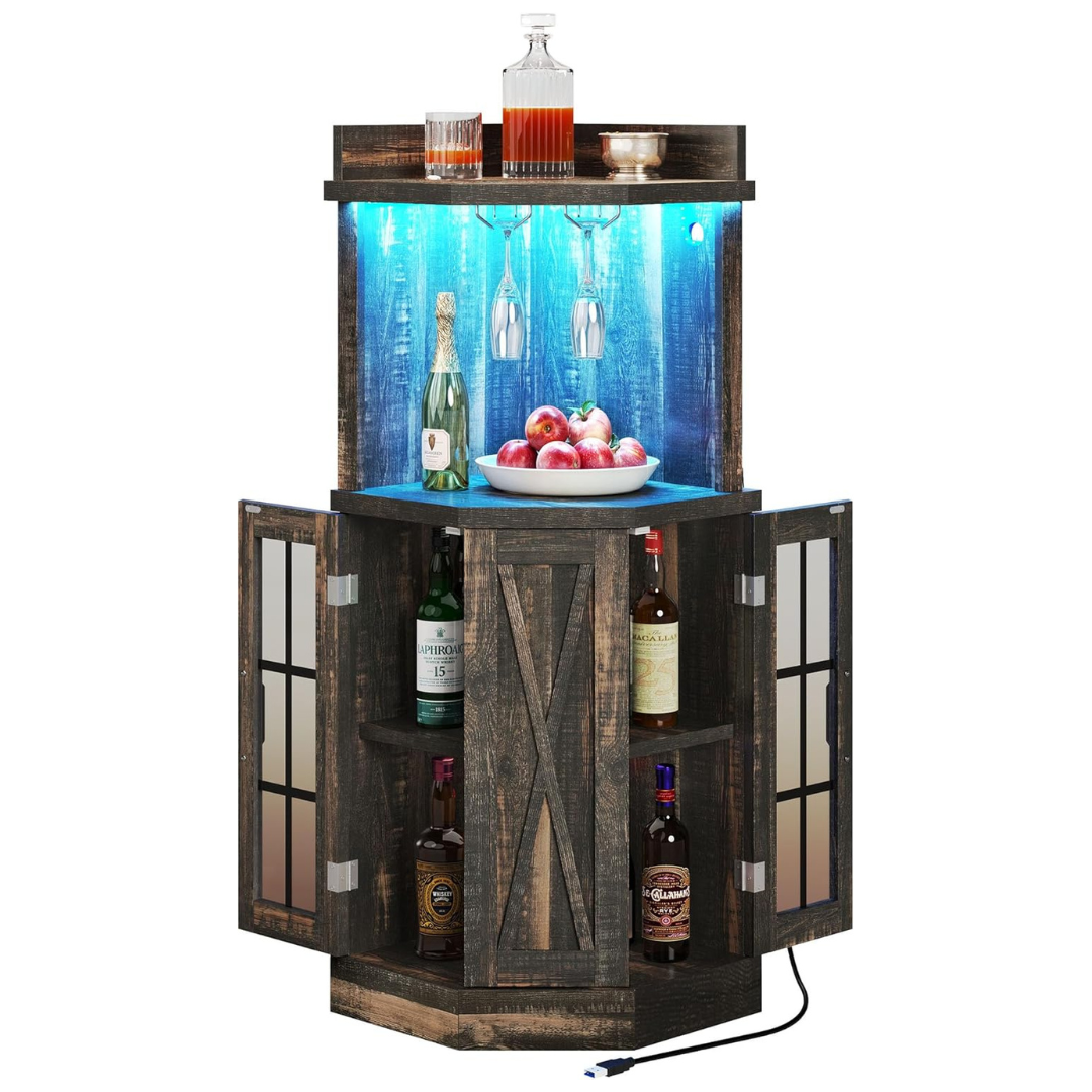 DWVO 53" Farmhouse Corner Wine Cabinet