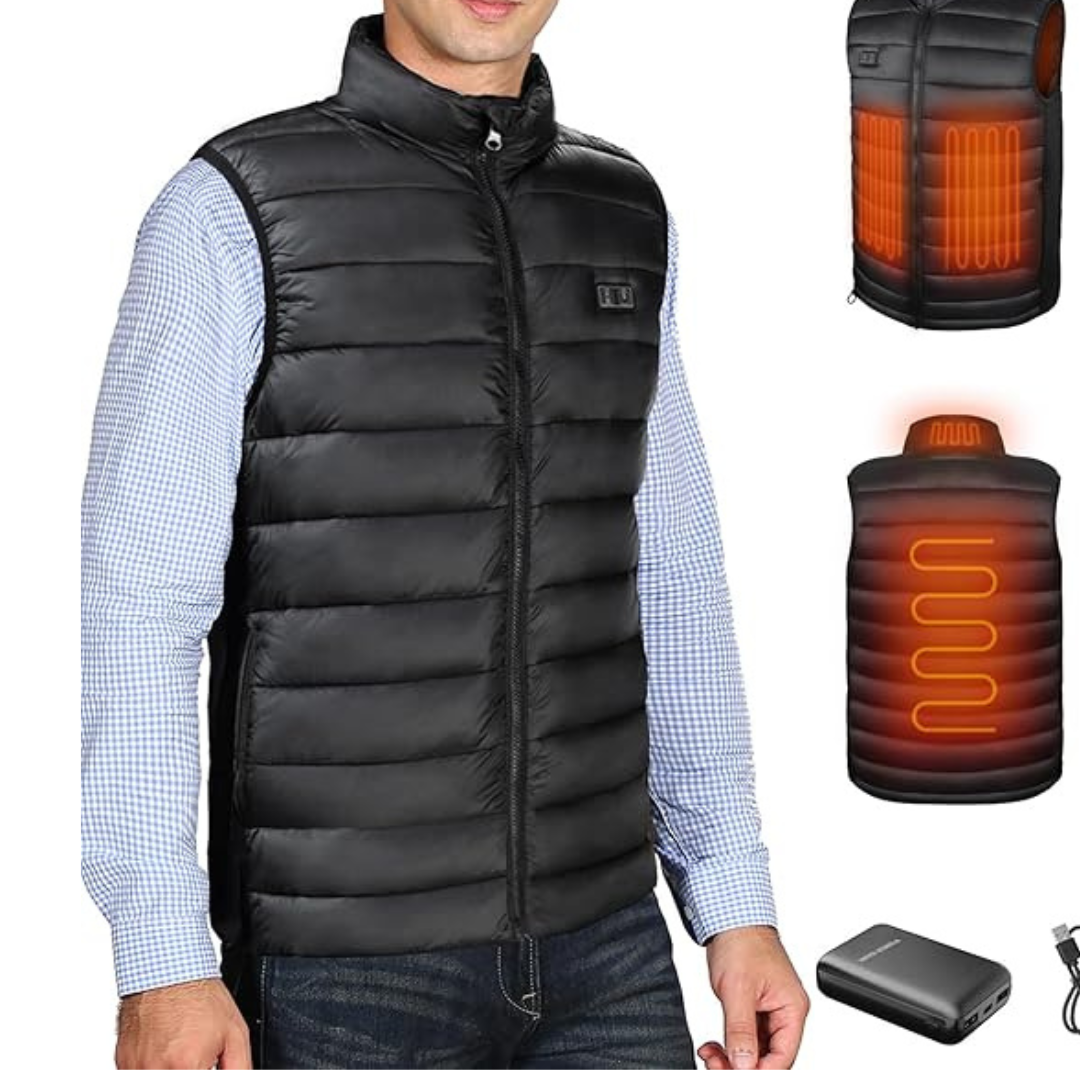 Men's Rechargeable Heated Vest with Battery