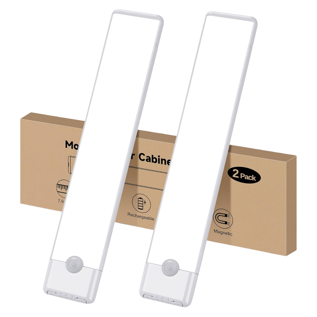 2-Pack Magnetic Rechargeable, Wireless Night Light Bar