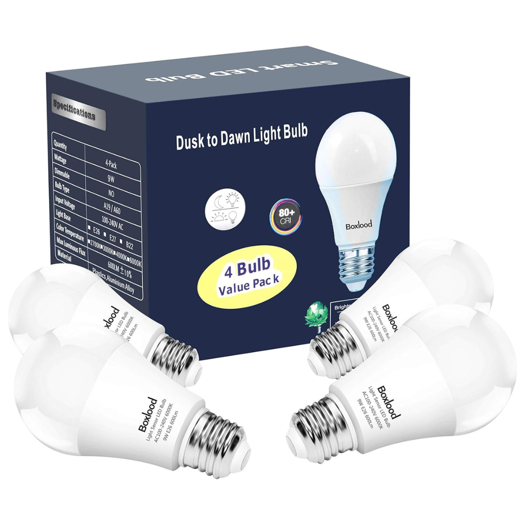 120V Boxlood Automatic On/Off Light Sensor Bulb
