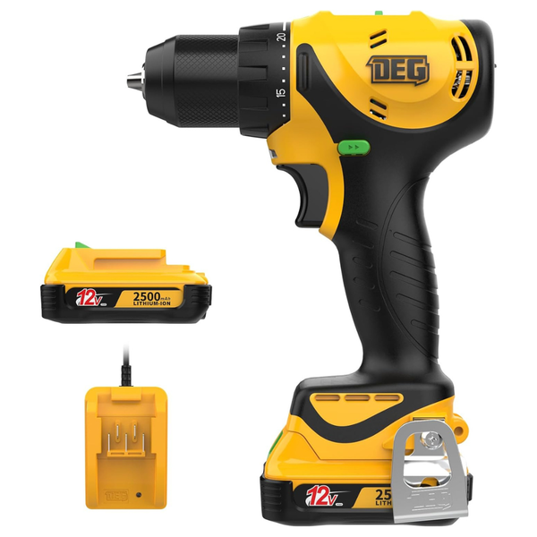DegLasers 12V Cordless Power Drill With Battery & Charger