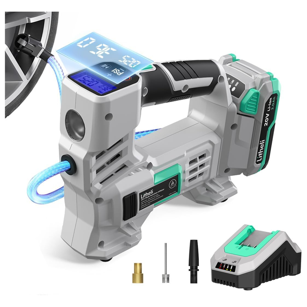 20V 150PSI Cordless Car Tire Pump With Digital Pressure Gauge