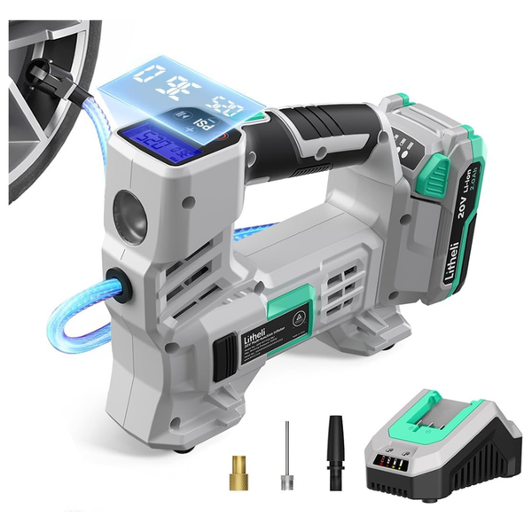 20V 150PSI Cordless Car Tire Pump With Digital Pressure Gauge