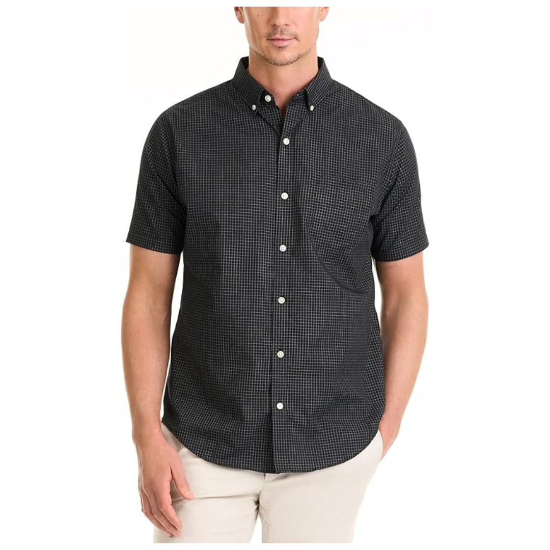 Van Heusen Men's Wrinkle Free Short Sleeve Check Shirt