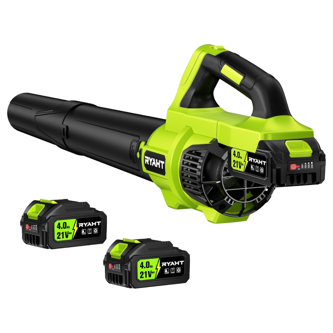 21V Cordless Leaf Blower W/ 2 x 4.0Ah Battery & Charger