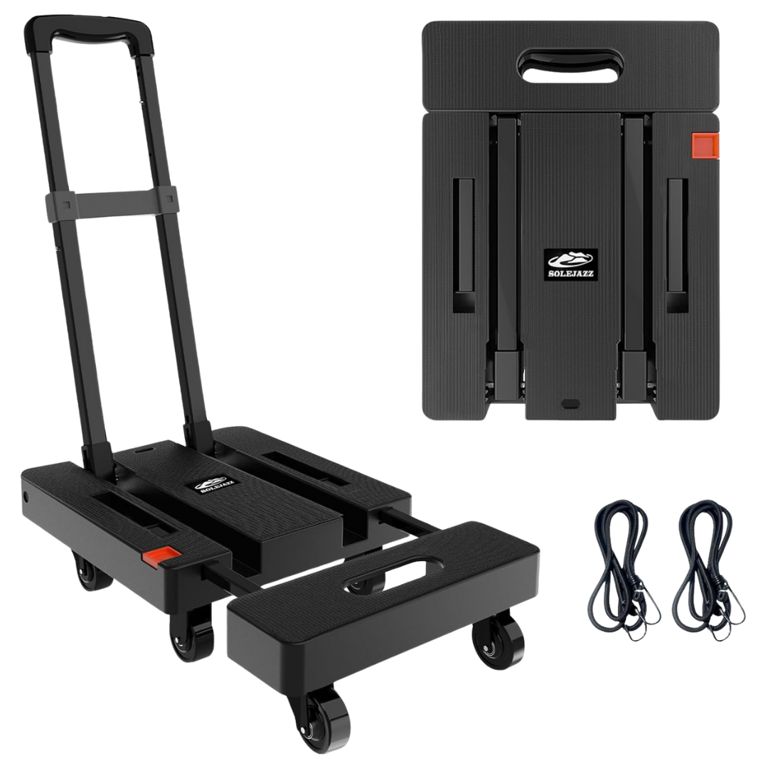 SOLEJAZZ Folding Hand Truck Portable 500LB Luggage Cart Dolly