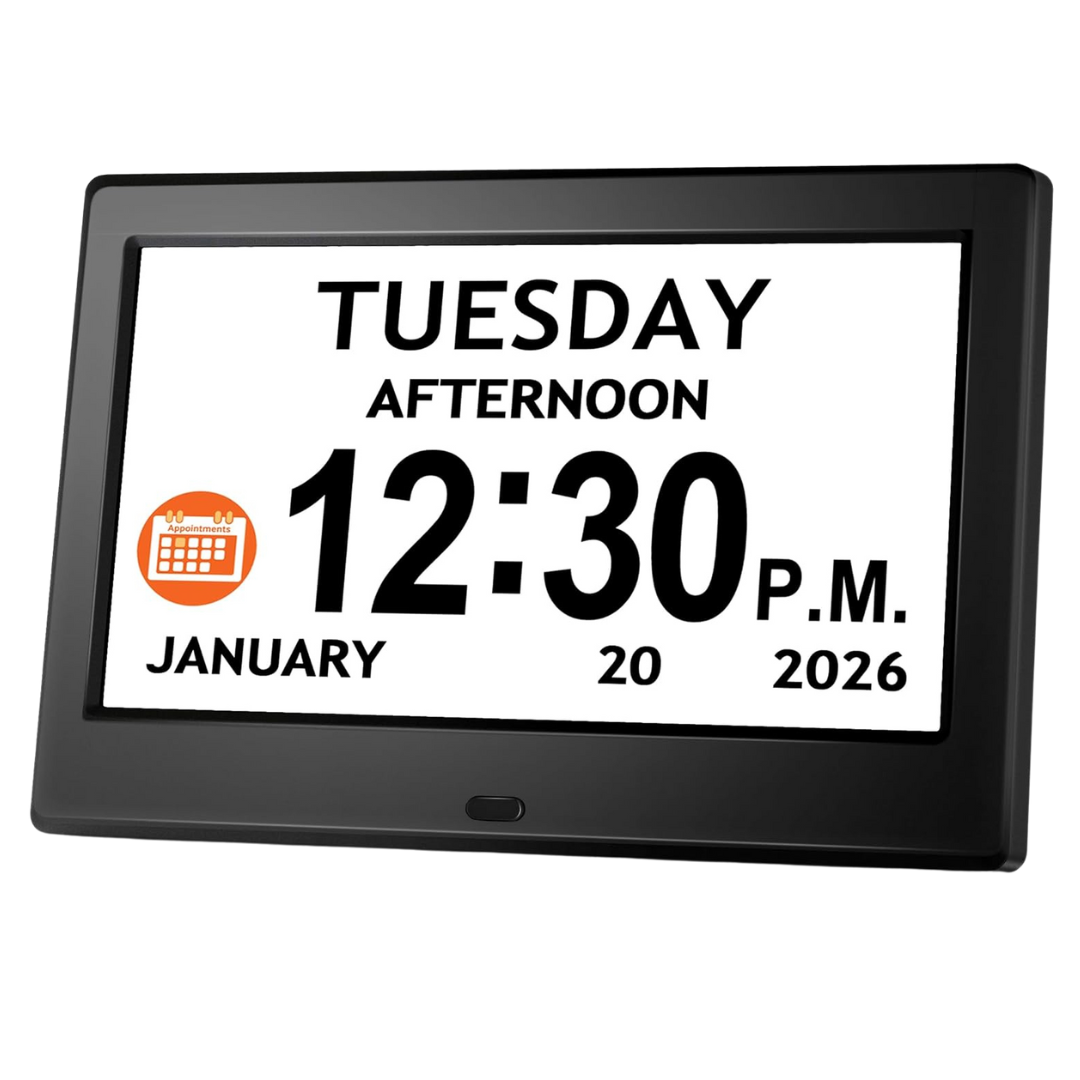 7" Digital Dementia Clock With Alarms And Reminders