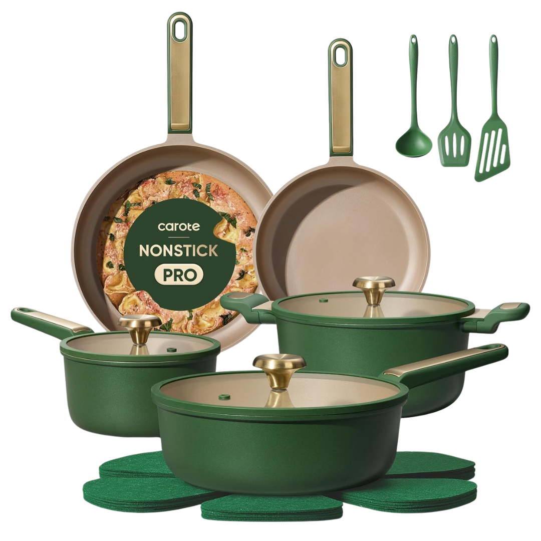 16-Piece Carote Non Stick Induction Cookware Set (2 Colors)