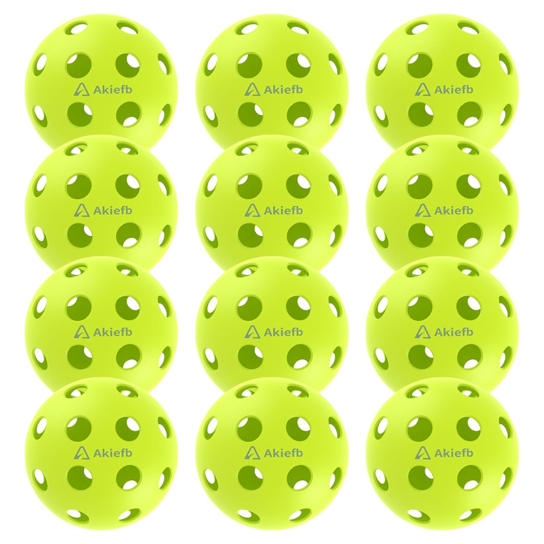 12-Pack Pro-Grade 40-Hole Pickleball Balls