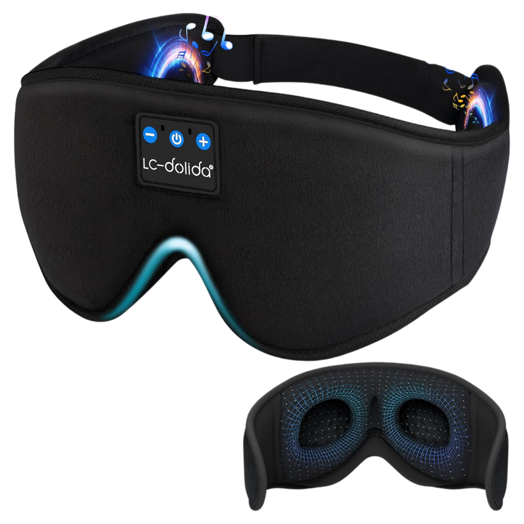 LC-dolida 3D Blackout Sleep Mask W/ Bluetooth Headphones