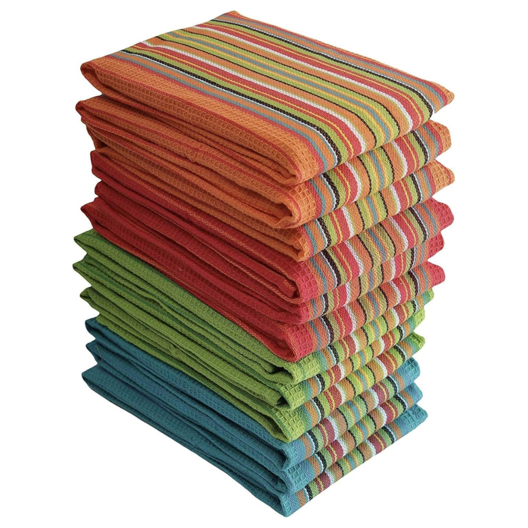 24-Pack 16" x 27" Simpli-Magic Cotton Striped Dish Towels