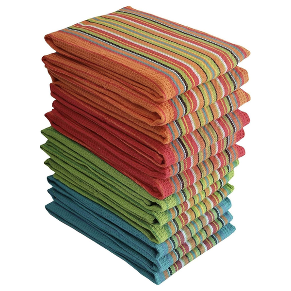 24-Pack 16" x 27" Simpli-Magic Cotton Striped Dish Towels