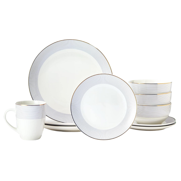16-Piece Elle Collection Lorraine Round Dinnerware Set