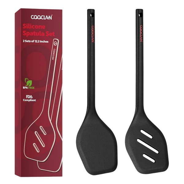 2-Piece Heat Resistant Silicone Spatula Set For Kitchen