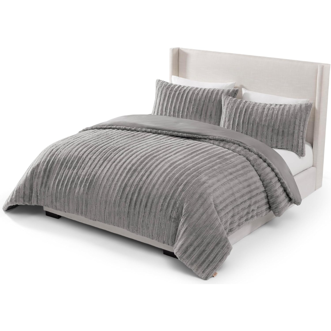 UGG Kenzie Plush Faux Fur Comforter Set with 2 Pillow Shams