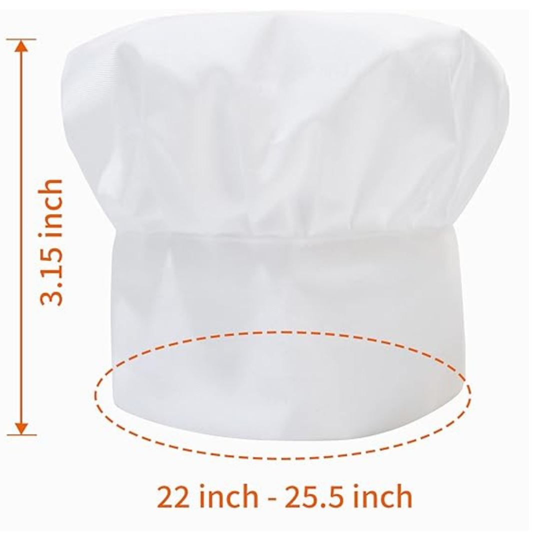 5-Pack Unisex Adjustable Elastic Chef Hat