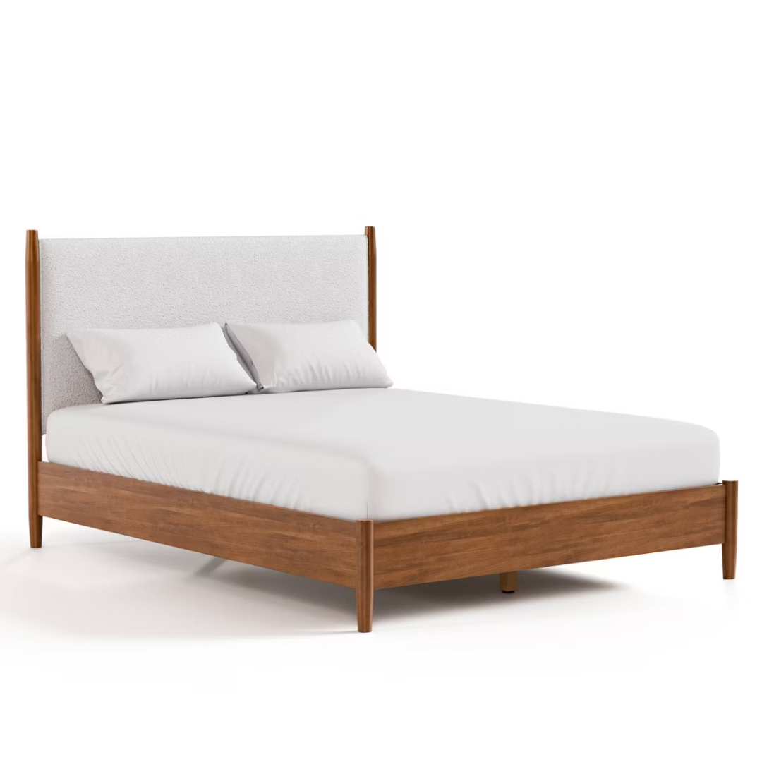 Homes:Inside + Out King Riverstone Mid-Century Modern Platform Bed