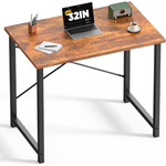 32" Dumos Small Computer Desk with X-Shaped Reinforcement