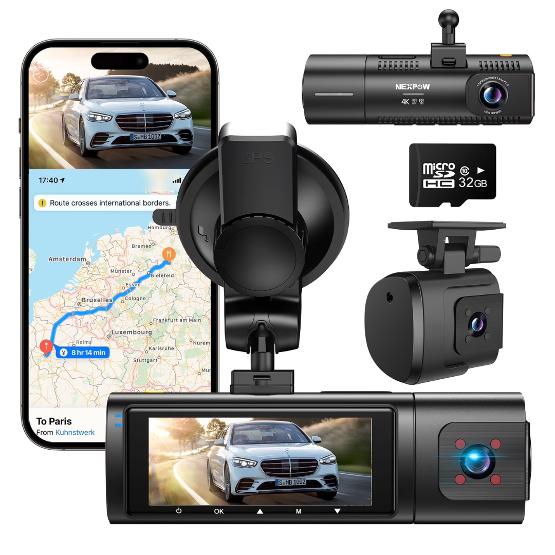 Nexpow 4K/1080P Front and Rear Dash Cam