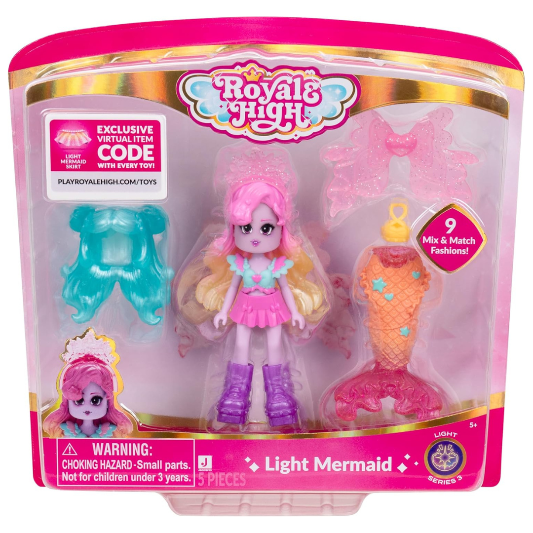 3" Light Mermaid Fashion Doll with 9 Fashion Accessories