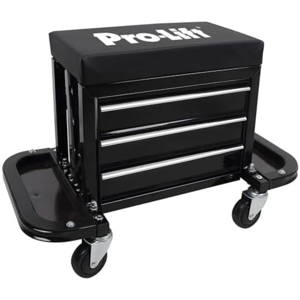 Pro-Lift Mechanic Roller Seat with Tool Box (400 Lbs Capacity)