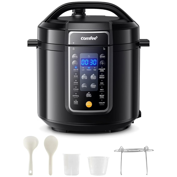 Comfee 9-in-1 Electric 6-Qt. 14 Presets Instant Multi Pressure Cooker