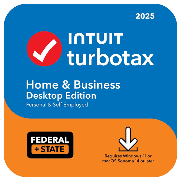 Intuit TurboTax Desktop Home & Business 2025 Federal & State Tax Return Software