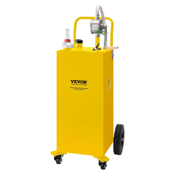 35 Gallon Gas Storage Tank On 4 Wheels With Manual Transfer Pump