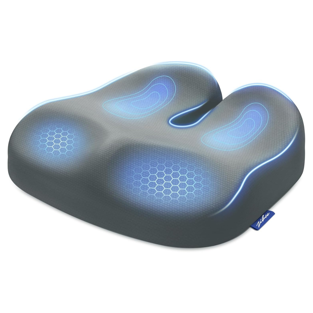 Ergonomic Seat Cushion With Thigh Relief Slope