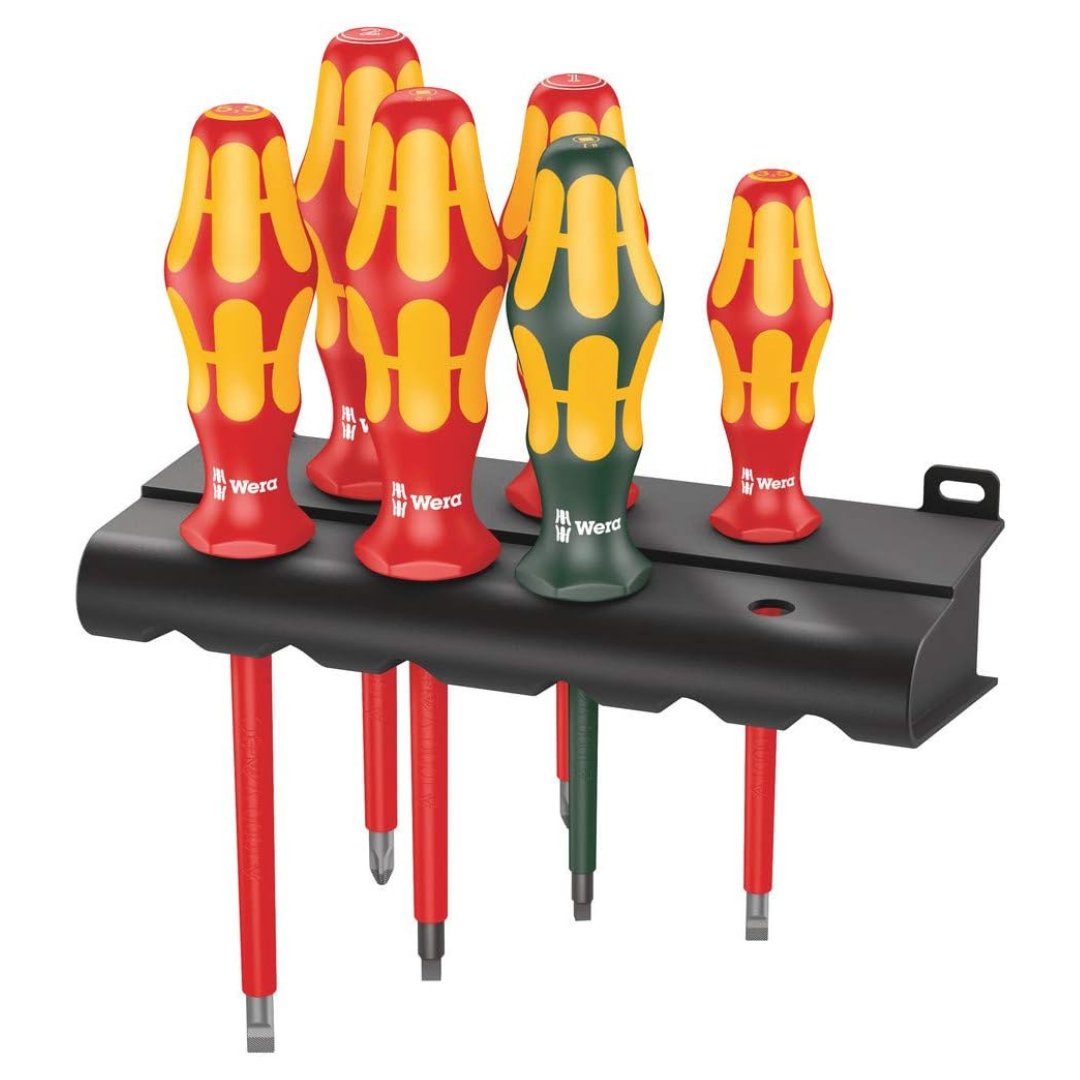 6-Piece Wera Kraftform Plus 160i/168i/6 Insulated Screwdriver Set
