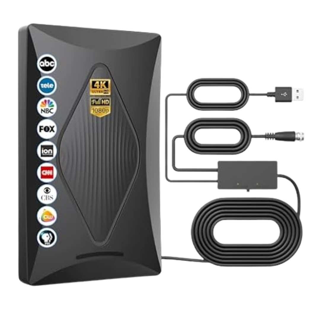 Long Range Amplified Digital TV Antenna W/ USB Powered Signal Booster