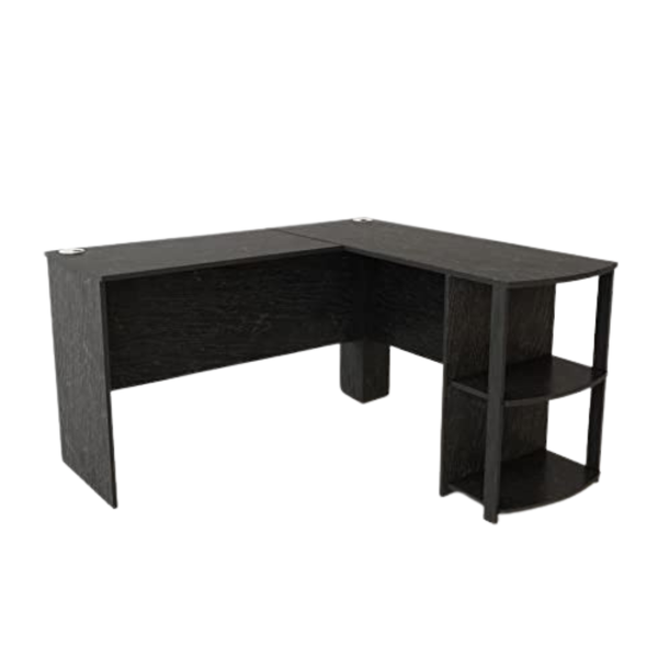 Ameriwood Dakota L-Desk With Bookshelves (Black Oak)
