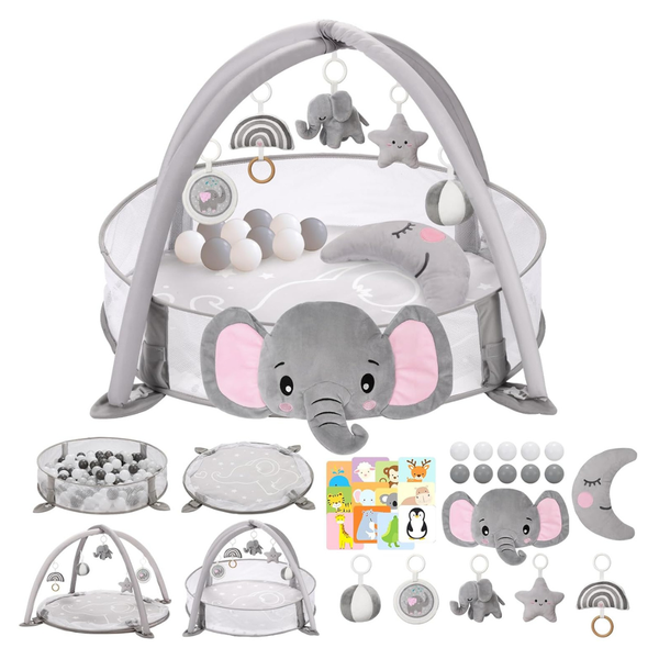 7-In-1 XL Baby Play Gym Mat With Support Pillow