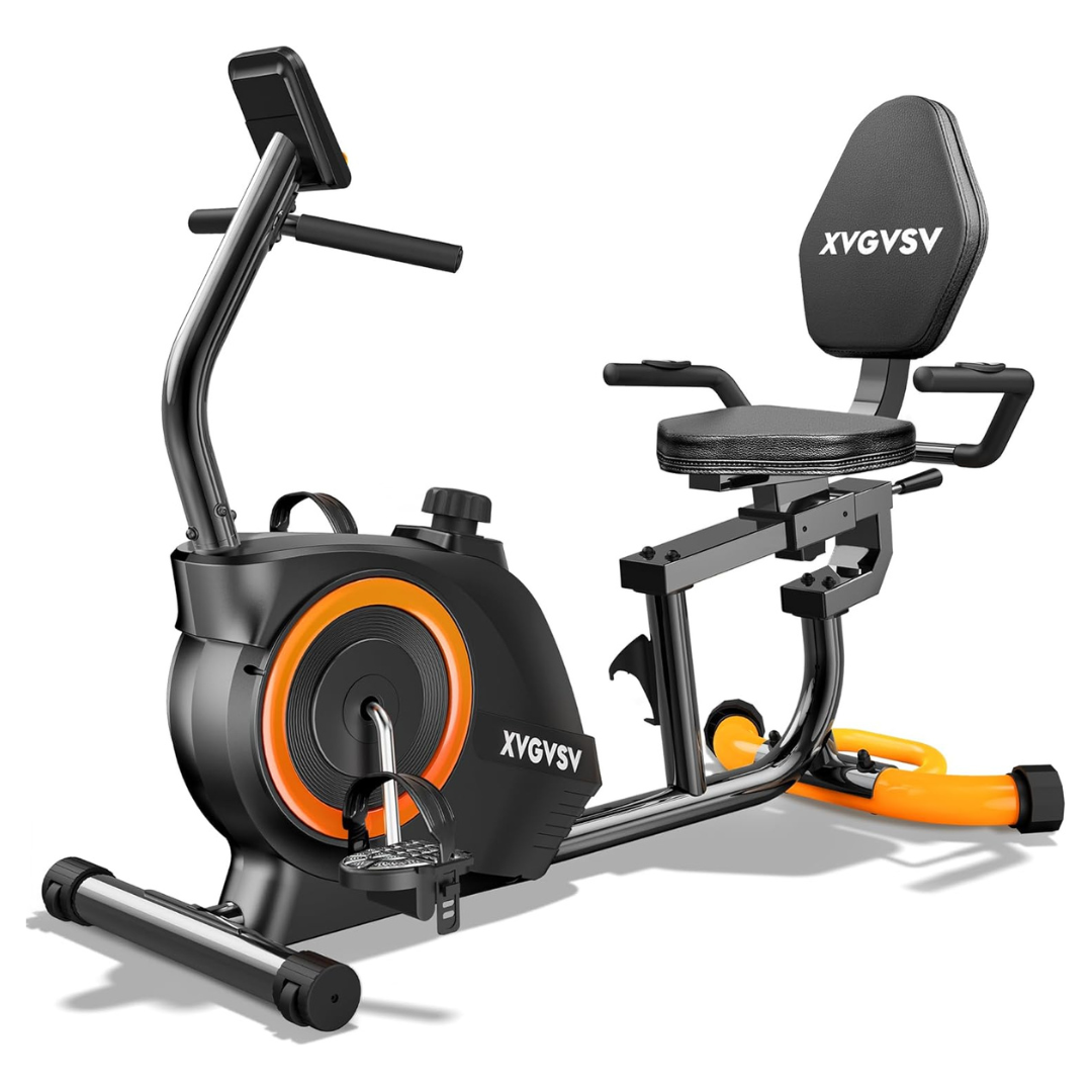 Quiet Recumbent Exercise Bike W/ 16-Level Resistance & 400LB Capacity