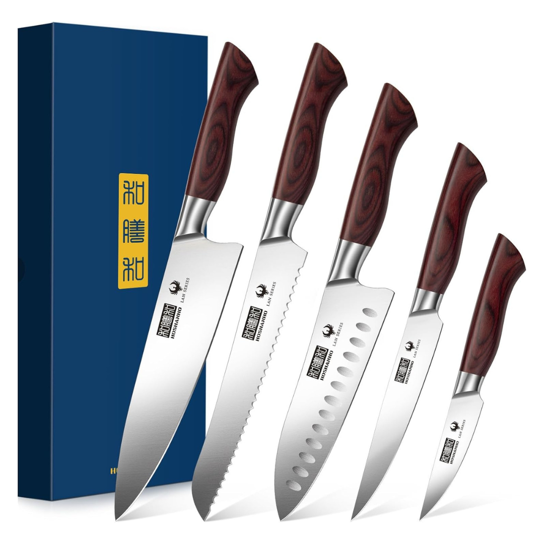 5-Piece Professional Ultra Sharp High-Carbon Stainless Steel Chefs Knife Set
