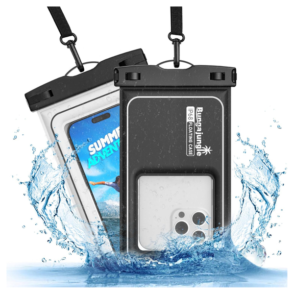 2-Pack Bungajungle Floating Waterproof Phone Case With Adjustable Lanyard