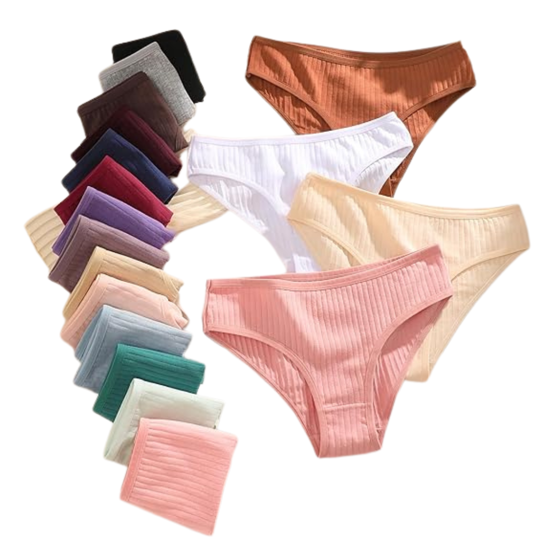 6 Pack Women's Cotton Cheeky Bikini Panties S-3XL (L)