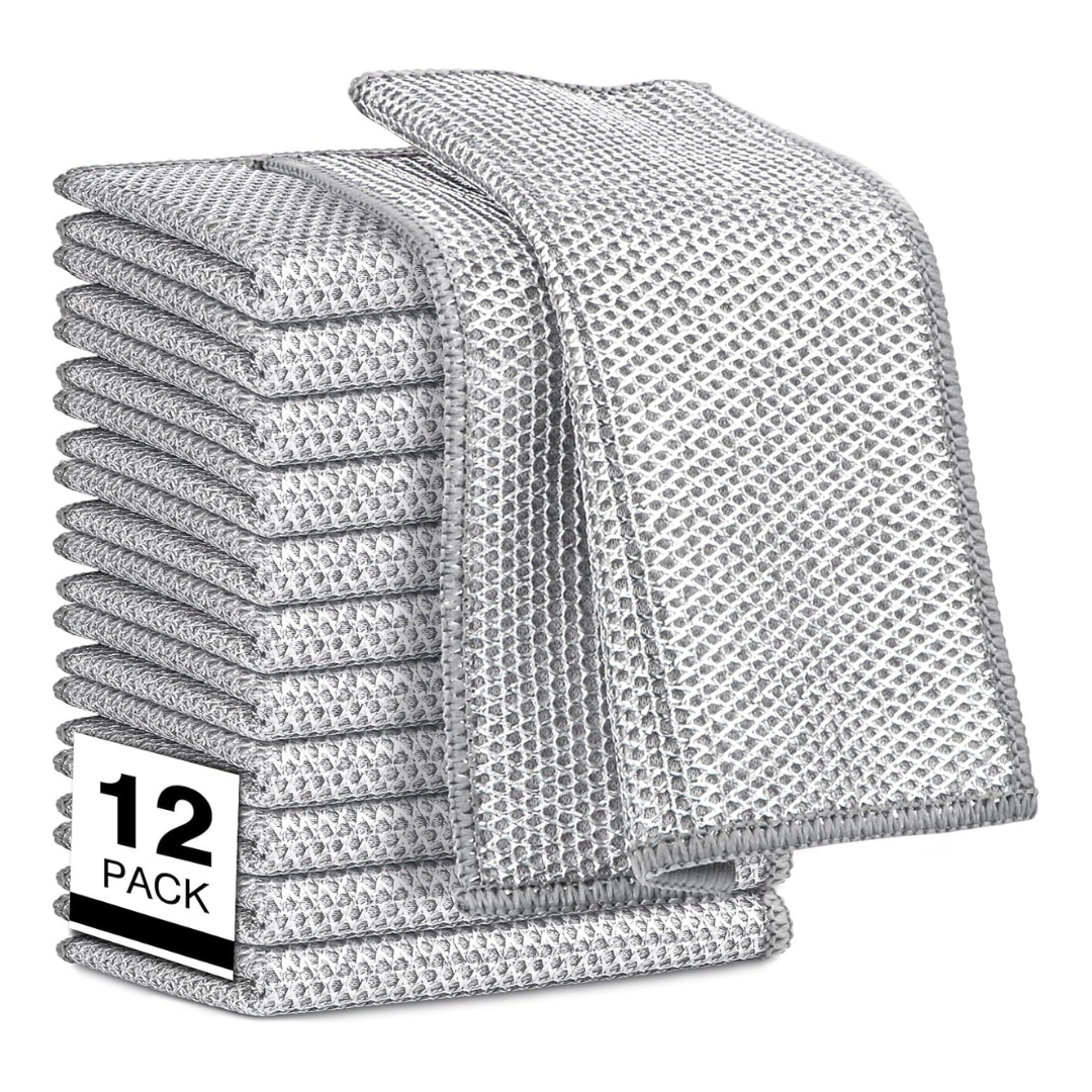 12-Pack 7" x 8" Non Scratch Reusable Wire Dishcloth