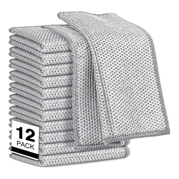 12-Pack 7" x 8" Non Scratch Reusable Wire Dishcloth