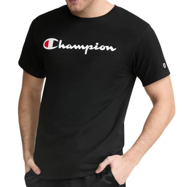 Champion Men's Mid-Weight Script Logo Cotton T-Shirt (Various Sizes)