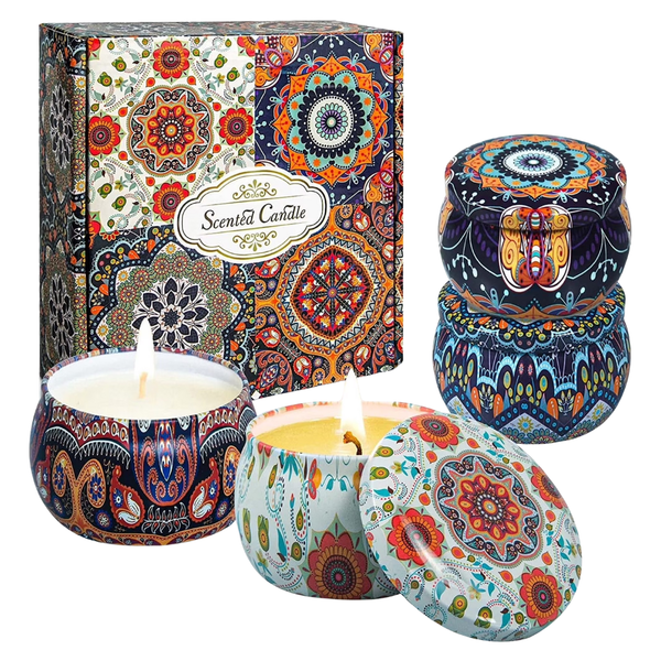 4-Pack 100% Natural Scented Candles Gift Set