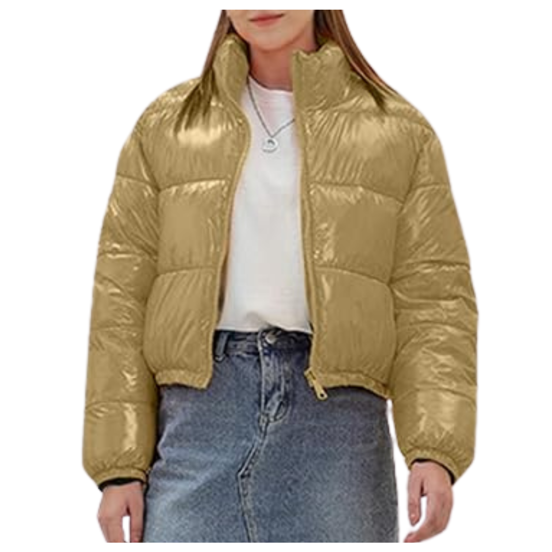 Women's Winter Warm Slim Fit Cropped Puffer Down Jacket
