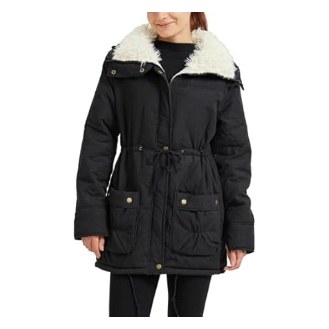 Mewow Women's Thick Warm Faux Lamb Wool Lined Jacket Coat