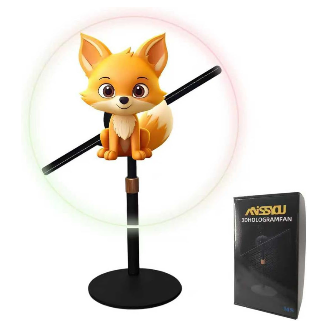 Naflne 16.9" 3D Hologram Fan With All-Metal Desktop Stand