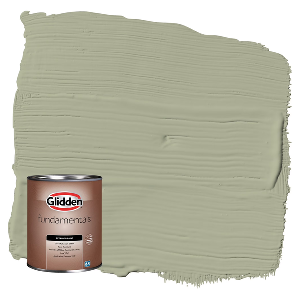 Glidden Fundamentals Olive Sprig / Green Flat 1 Quart Exterior Paint