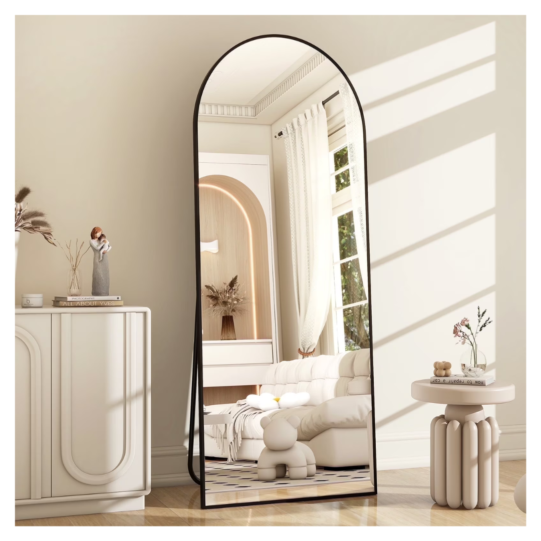 64" x 21" BeautyPeak Arched Full Length Mirror With Stand