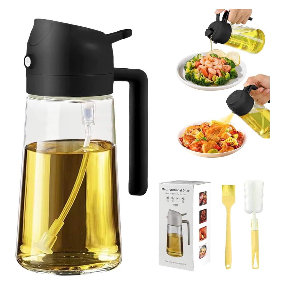 16-Oz 2 In 1 Olive Oil Dispenser Spray Bottle With Brush