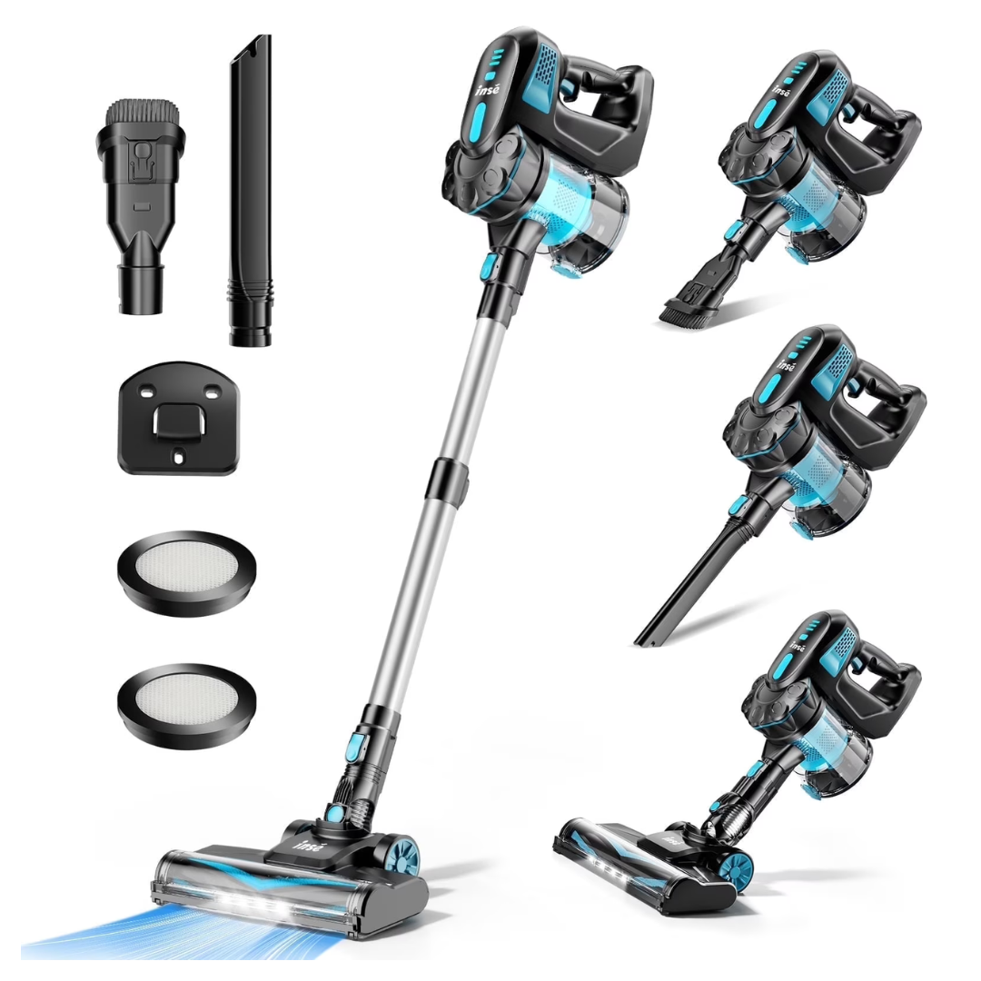 INSE 6-in-1 2200mAh Battery Rechargeable Cordless Stick Vacuum Cleaner